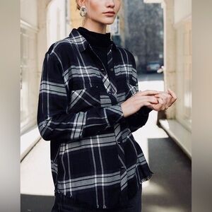 Rails Navy Plaid Long sleeve